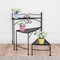 Black 3-Tier Folding Plant Stand Wrought Iron Metal Indoor Outdoor 24In H